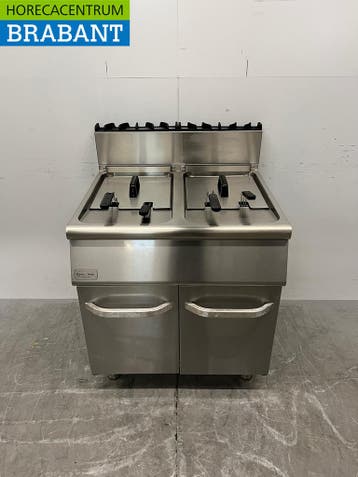 Friteuse double Combisteel en acier inoxydable, 2 x 15, Articles professionnels, Verzenden