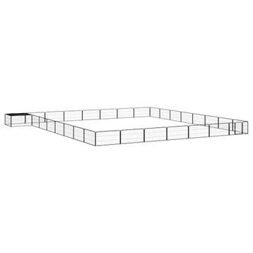 vidaXL Hondenkennel 32 panelen 100x50 cm gepoedercoat staal, Verzenden, Nieuw