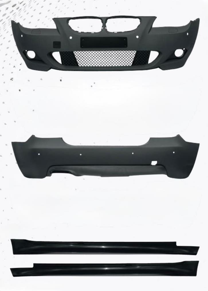 BMW E60 07–10 bodykit M-Tech – PDC + dubbel uitlaat, Auto-onderdelen, Carrosserie, Voor, Achter, Links, Rechts, Bumper, Nieuw