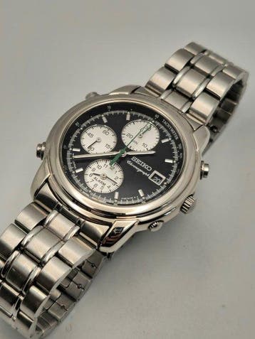 Seiko - Panda chronograph - Alarm - Zonder minimumprijs -