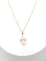 Ketting met hanger - 18 karaat Geel goud Parel