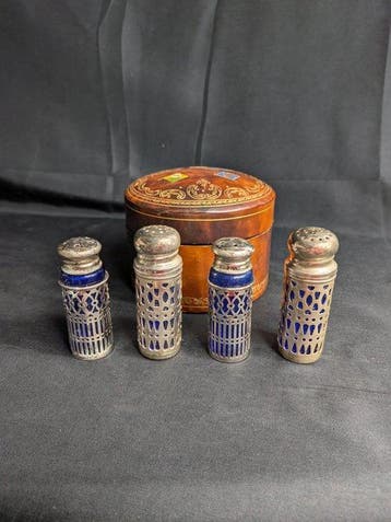 Zout- en pepervaatjes (4) - Glas, Zilver
