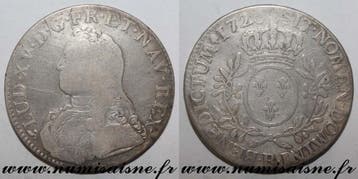 Écu France Frankreich Gad 321 Louis Xv Ecu Mit Olivenzwei.., Verzenden, België