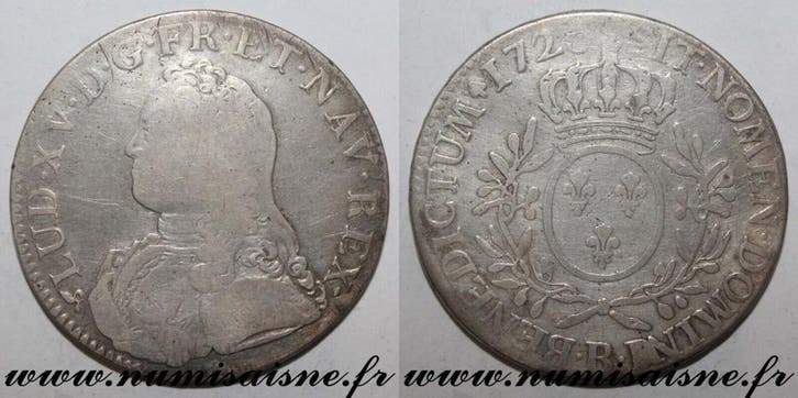 Écu France Frankreich Gad 321 Louis Xv Ecu Mit Olivenzwei.., Postzegels en Munten, Munten | Europa | Niet-Euromunten, België, Verzenden