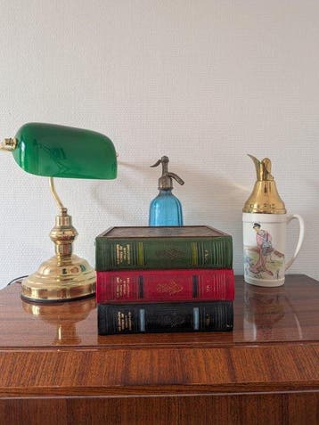 Livre trompe loeil - Drankkast - Glas, Hout, Leder -