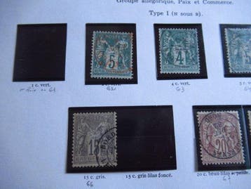 France 1876/1878 - côte 550€ , sage type I, série complète -, Gestempeld