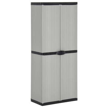 vidaXL Tuinkast met 3 schappen 68x40x168 cm grijs en zwart, Verzenden