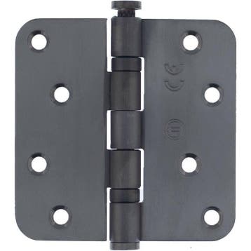 Kogellagerscharnier RVS ronde hoeken 89x89mm PVD antracie..., Ophalen of Verzenden, Nieuw, Scharnier