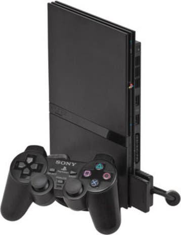 Playstation 2 Console Slim Zwart + Sony Controller, Games en Spelcomputers, Ophalen of Verzenden, Zo goed als nieuw