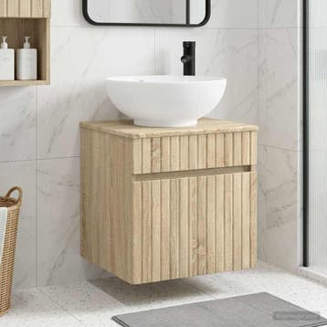 vidaXL Wandgemonteerde wastafelmeubel Sonoma Eiken 49 x 44,5, Verzenden, Nieuw