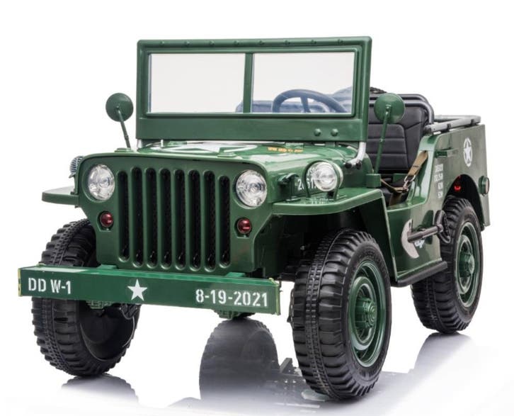 Kinderauto JEEP WILLYS WW2, groen, 24V, 4WD, 3 zits,RC NIEUW, Kinderen en Baby's, Speelgoed | Buiten | Accuvoertuigen, Nieuw, Ophalen of Verzenden