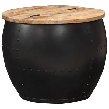 vidaXL Salontafel rond 53x43 cm massief mangohout, Verzenden, Nieuw