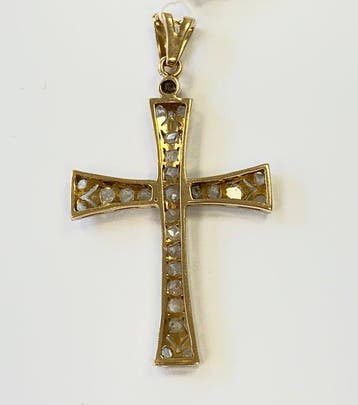 Pendentif en forme de croix - 18 carats Or blanc, Or jaune