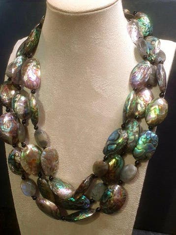Hoge kwaliteit, 3 rijen, Paua-abalone schelp, geslepte, Verzamelen