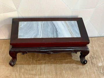 Socle en acajou et marbre - Acajou - Chine - Mi XXème, Antiek en Kunst