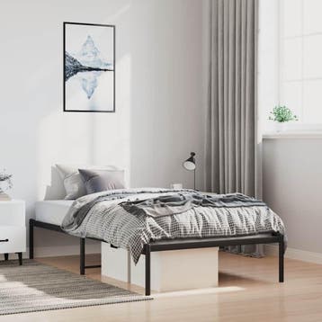 vidaXL Bedframe metaal zwart 100x190 cm, Verzenden