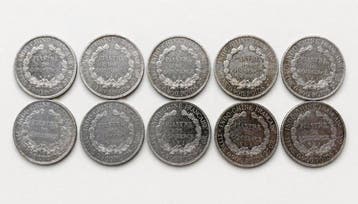 Indochine française. Piastre 1900/1927 Lot of 10 coins