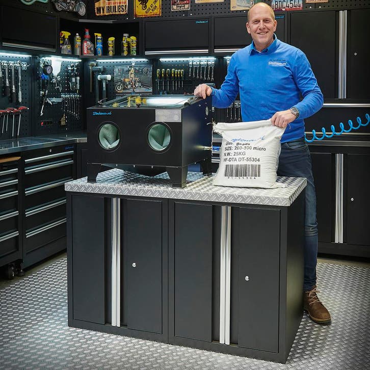 Datona Combivoordeel: straalcabine 90 liter + glasparel -, Bricolage & Construction, Outillage | Autres Machines, Enlèvement ou Envoi