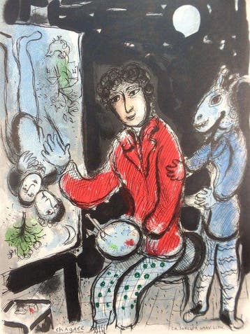 Atelier Mourlot after Chagall - La ruche et Montparnasse