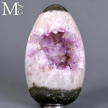 Prachtig amethistgeode-ei - Gesculpteerde geode met
