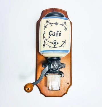 Koffiemolen - Hout, Keramiek, Glas