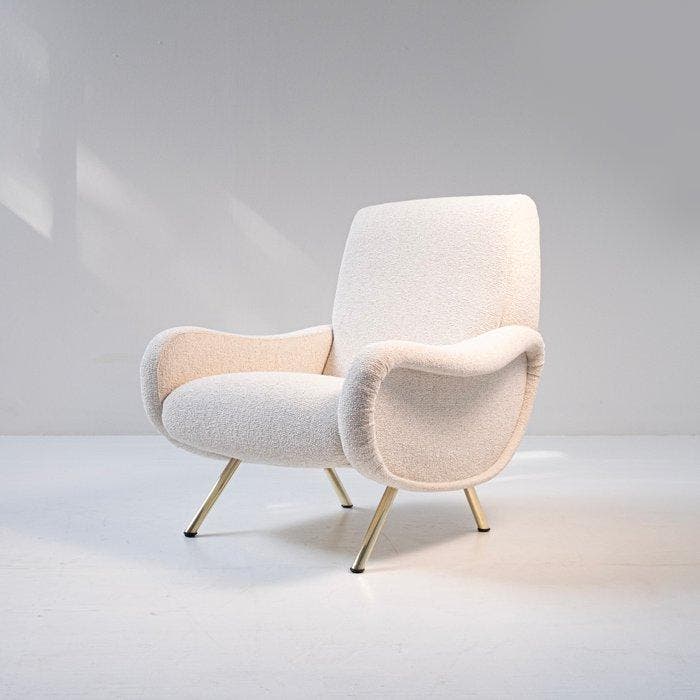 Arflex - Marco Zanuso - Fauteuil - Dame - Laiton, Textile, Antiek en Kunst, Kunst | Designobjecten