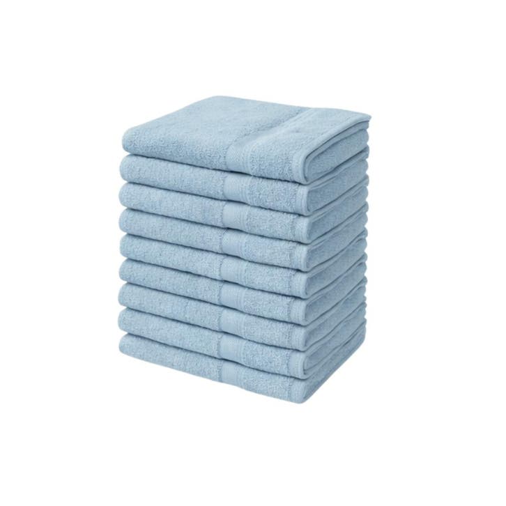 Handdoeken 50×100 cm – Set van 10 – 400 g/m² - Lichtblauw, Maison & Meubles, Salle de bain | Linge de bain & Accessoires, Envoi