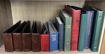 Wereld - Binders, ordners, postzegelalbums Gebruikt x 12, Gestempeld