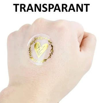 Hart Stickers Op Vel - 32 mm - Transparant - Krans Zwart -, Verzenden, Nieuw