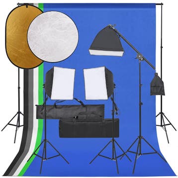 vidaXL Fotostudioset met verlichtingsset, achtergrond en, Verzenden