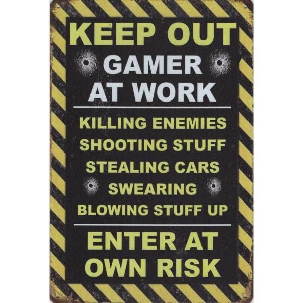 Wandbord -  Keep Out Gamer At Work Enter At Own Risk, Maison & Meubles, Accessoires pour la Maison | Décorations murale
