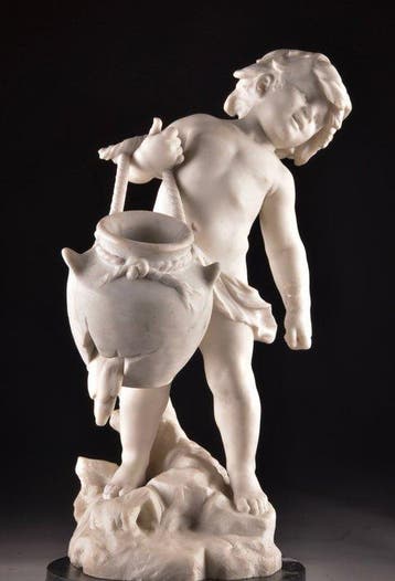 Auguste Moreau (1834-1917) - sculptuur, “De Gebroken Kruik”