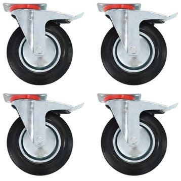 vidaXL Zwenkwielen met dubbele remmen 4 st 200 mm, Verzenden