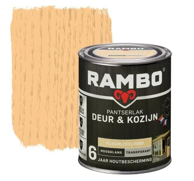 Rambo Pantserlak Deur en Kozijn Kleurloos 1.5L, Doe-het-zelf en Bouw, Verf, Beits en Lak, Nieuw, Verzenden