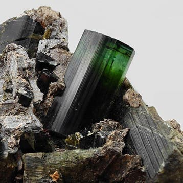 ESTHÉTIQUE ÉLBAÏTE, TURMALINE VERTE ET NOIRE, BRÉSIL