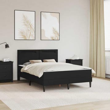 vidaXL Bedframe met matras Zwart 120 x 190 cm Kunstleer, Verzenden