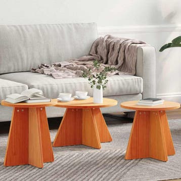vidaXL Salontafel 3 st Wasbruin 49 x 49 x 30 cm, Verzenden