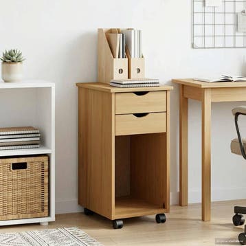 vidaXL Rollende kast 34 x 39 x 65,5 cm Massief grenenhout, Verzenden