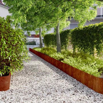 vidaXL Gazonrand 10 pcs 25 x 103 cm weervast staal Roestig, Tuin en Terras, Bielzen en Borduren, Verzenden, Nieuw