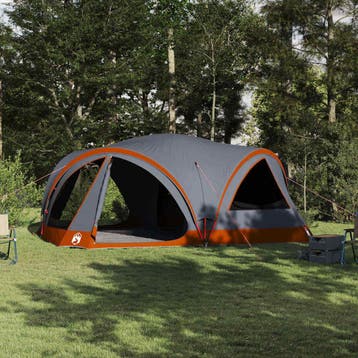 vidaXL Familietent voor 10 personen Grijs en Oranje 460 x, Verzenden, Nieuw