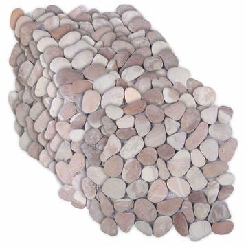 vidaXL Kiezeltegels Beige en lichtroze 30 x 30 cm Rivier, Verzenden, Nieuw