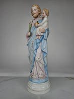 Sculpture, A large Saint josef and child - 36 cm - biscuit, Antiquités & Art