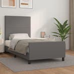 vidaXL Bedframe met hoofdbord kunstleer grijs 80x200 cm, Verzenden, Nieuw