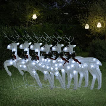 vidaXL Kerstrendieren 6 st 120 LEDs wit, Verzenden, Nieuw
