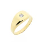Gouden heren ring met diamant; 0,20 ct., Gebruikt, Overige kleuren, 20 of groter, Heer