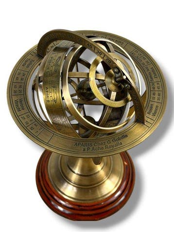 Celestial and terrestrial globes - Armillarium en messing -