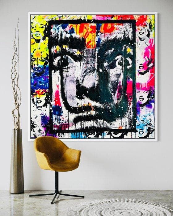 Mikko - Salvador Dali On Marilyn Monroe Pattern - XL, Antiquités & Art, Art | Peinture | Moderne