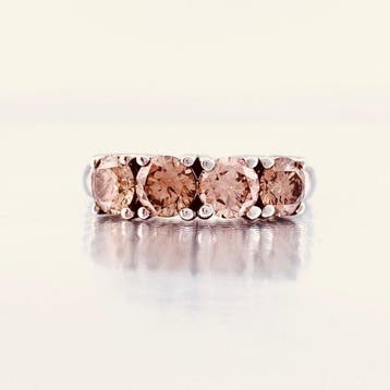 Ring - 14 karaat Witgoud - 1.22ct. tw. Gemengde kleuren, Nieuw