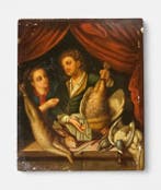 Scuola europea (XVIII-XIX) - Hunting Scene with Game, Antiek en Kunst