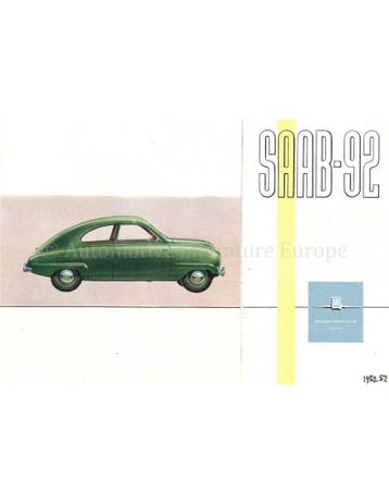 1953 SAAB 92 BROCHURE ENGELS, Nieuw